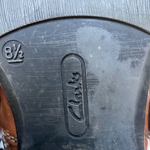 Clarks Womens leather Mascarpone Mix Tall Boots Sz 8.5 Hardware on outside ankle - Picture 8 of 12